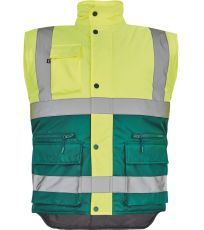 Pánská pracovní zateplená HI-VIS vesta HELLIN Cerva žlutá/zelená