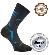 Unisex dvouvrstvé ponožky Dualix Voxx tmavě šedá