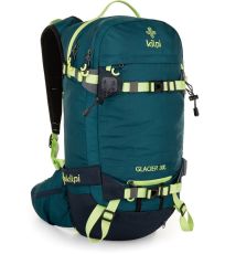 Unisex skialpový a freerideový batoh 30 l GLACIER-U KILPI Tmavě zelená