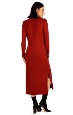 Dámské šaty s dlouhým rukávem 7C045 LITEX hnědočervená
