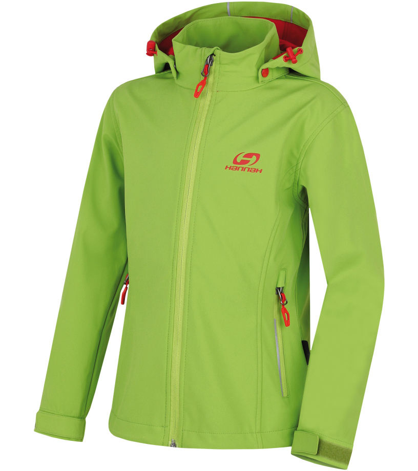 HANNAH Kasha Lite JR Dětská softshellová bunda 117HH0121SJ04 Lime green 140