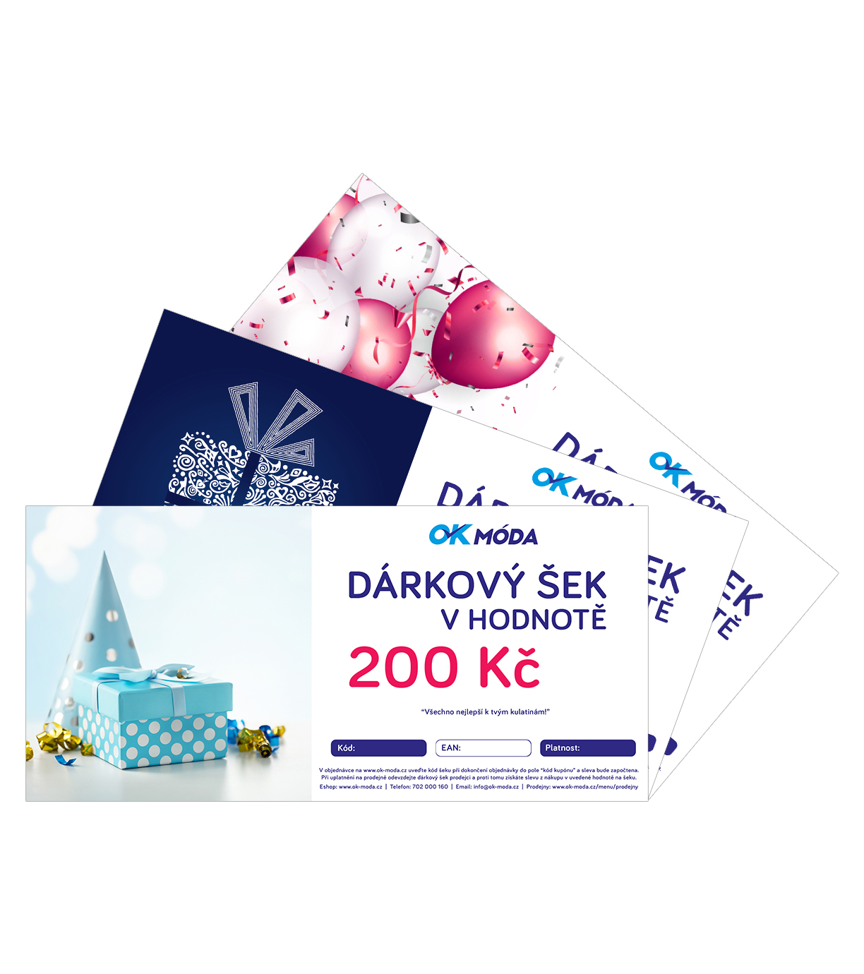 Dárkový šek - motiv NAROZENINY