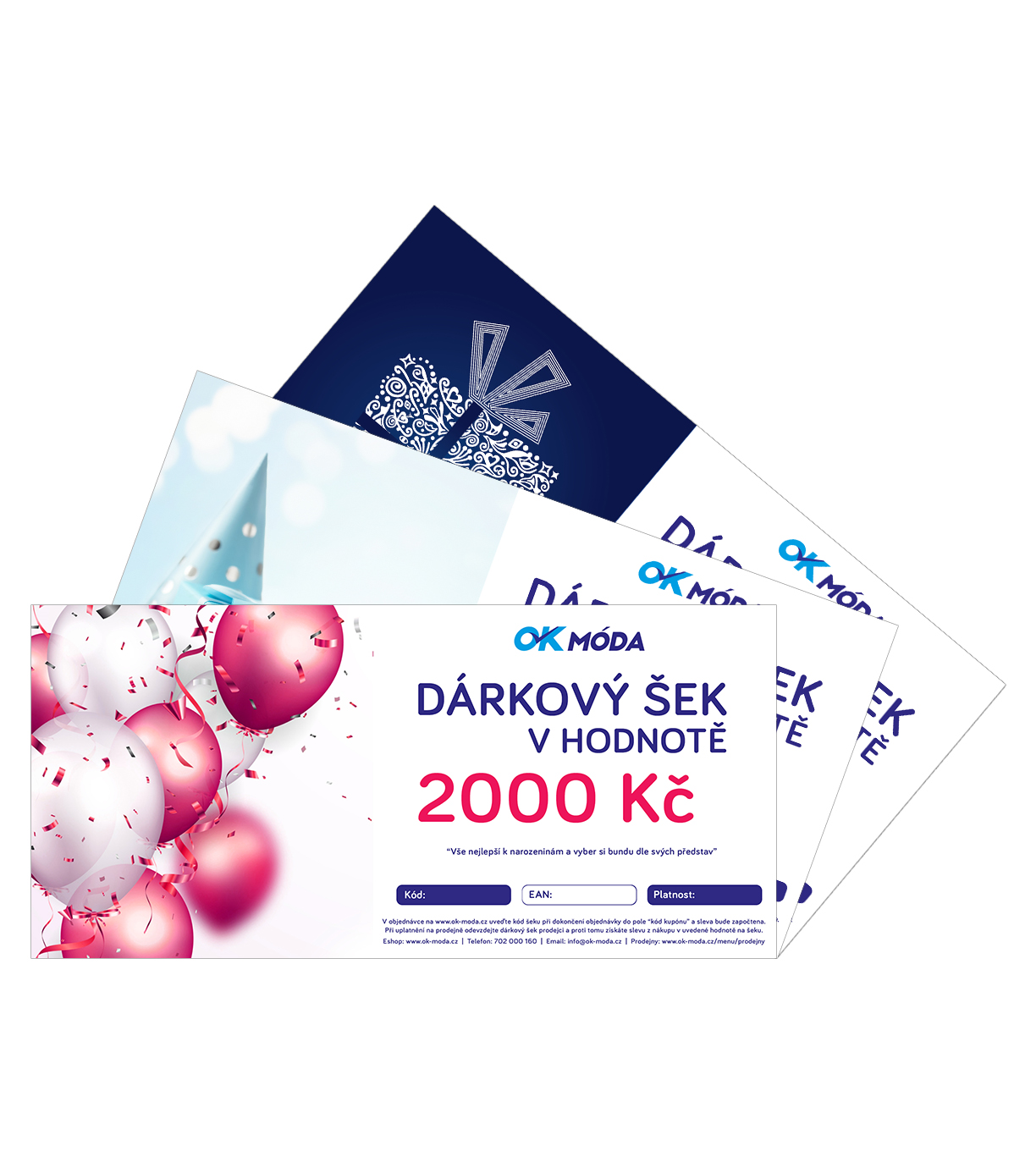 Dárkový šek - motiv NAROZENINY 