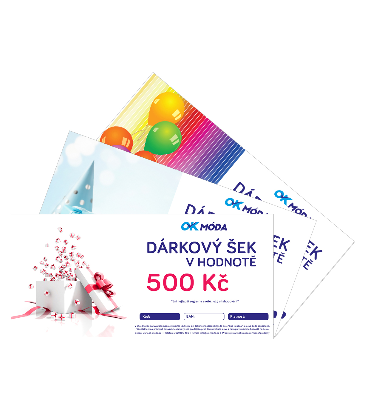 Dárkový šek - motiv NAROZENINY