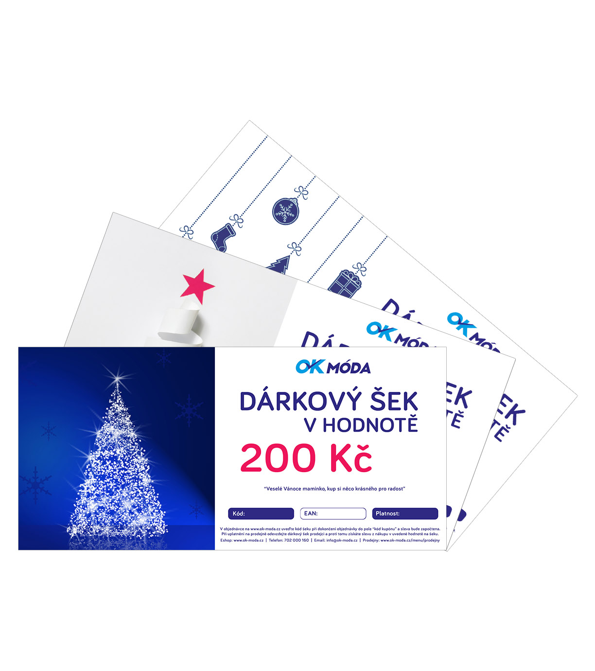 Dárkový šek - motiv VÁNOCE