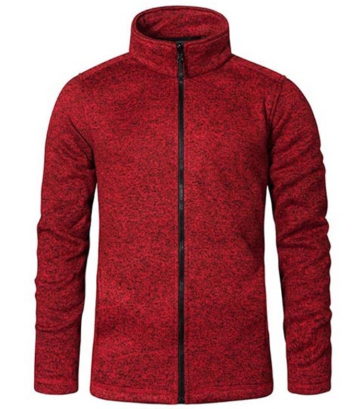 Promodoro Pánská pletená fleecová bunda E7720 Heather Red 3XL