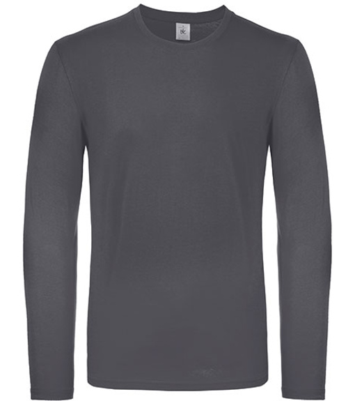 B&amp;C Pánské tričko s dlouhým rukávem TU05T Dark Grey (Solid) 3XL