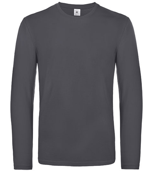 B&amp;C Pánské tričko s dlouhým rukávem TU07T Dark Grey (Solid) XXL