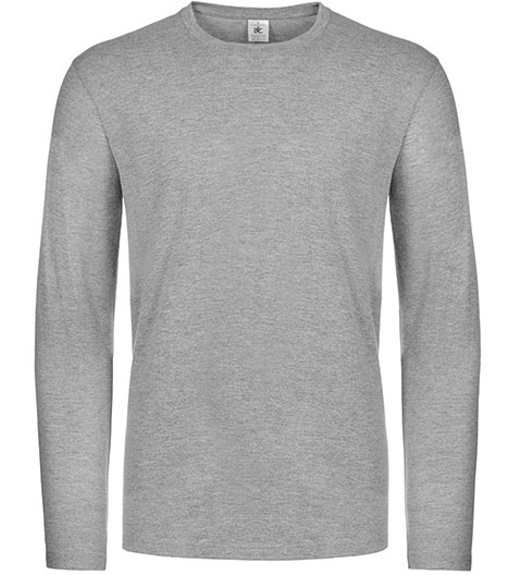 B&amp;C Pánské tričko s dlouhým rukávem TU07T Sport Grey (Heather) 3XL