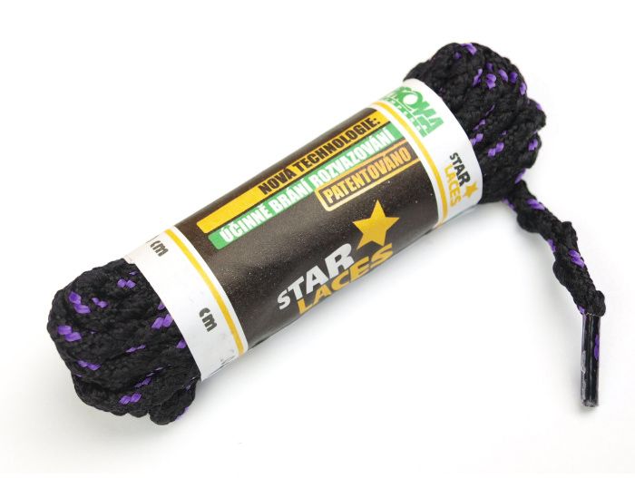 Tkaničky (šněrovadla) STAR LACES SLIM 123p PROMA černo-fialová