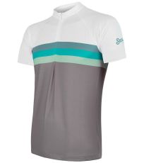 Pánský cyklistický dres CYKLO SUMMER STRIPE Sensor šedá/zelená