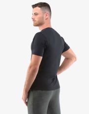 Pánské tričko slim fit s krátkým rukávem 78005P GINA černá