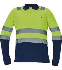 Pánská HI-VIS polokošile LEON Cerva žlutá/navy