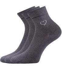 Dámské ponožky s volným lemem - 3 páry Filiona Lonka tmavě šedá