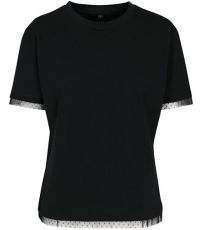 Dámské triko s krajkou Ladies´ Laces Tee Build Your Brand Black