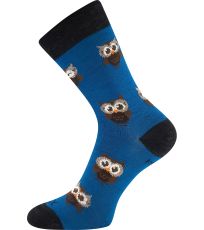 Dámské slabé merino ponožky Bubo VoXX® sovičky