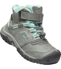 Dětská treková obuv RIDGE FLEX MID WP KEEN grey/blue tint