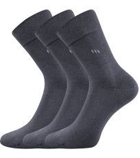 Pánské ponožky s extra volným lemem - 3 páry Dipool Lonka tmavě šedá