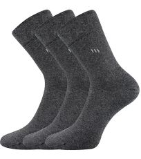 Pánské ponožky s extra volným lemem - 3 páry Dipool Lonka antracit melé