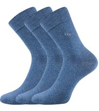 Pánské ponožky s extra volným lemem - 3 páry Dipool Lonka jeans melé