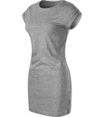 Dámské bavlněné šaty Freedom Malfini tmavě šedý melír