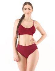 Dámské kalhotky klasické se širokým bokem 00035P GINA brandy 