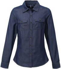 Dámská džínová košile PR322 Premier Workwear Indigo Denim