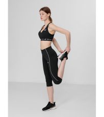 Dámské běžecké 3/4 legíny H4L22-SPDF012 4F DEEP BLACK