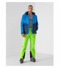 Pánská lyžařská bunda Pánská lyžařská bunda 4F KUMN011 H4Z21 45N CANARY GREEN NEON 4F COBALT