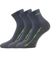 Unisex ponožky s volným lemem - 3 páry Vector Voxx tmavě šedá