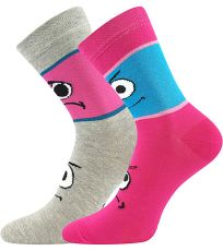 Dětské obrázkové ponožky - 2 páry Tlamik Boma mix B - holka