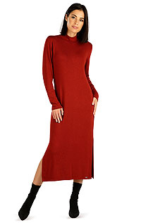 Dámské šaty s dlouhým rukávem 7C045 LITEX hnědočervená