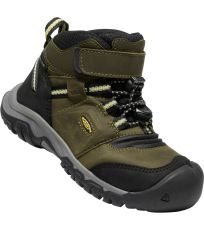 Dětská treková obuv RIDGE FLEX MID WP CHILDREN KEEN dark olive/dusky citron