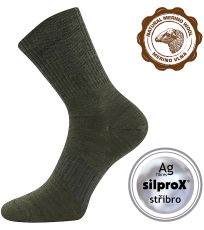 Unisex sportovní merino ponožky Powrix Voxx khaki