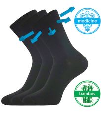Unisex ponožky s volným lemem - 3 páry Drbambik Lonka černá