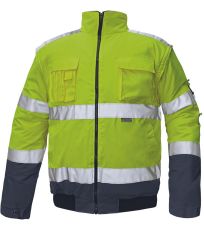 Pánská HI-VIS zimní bunda CLOVELLY PILOT 2 v 1 Cerva