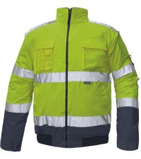 Pánská HI-VIS zimní bunda CLOVELLY PILOT 2 v 1 Cerva žlutá/navy