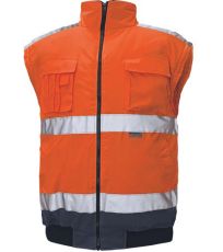 Pánská HI-VIS zimní bunda CLOVELLY PILOT 2 v 1 Cerva oranžová/navy