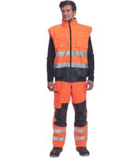 Pánská HI-VIS zimní bunda CLOVELLY PILOT 2 v 1 Cerva oranžová/navy