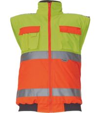 Pánská HI-VIS zimní bunda CLOVELLY PILOT 2 v 1 Cerva žlutá/oranžová