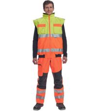 Pánská HI-VIS zimní bunda CLOVELLY PILOT 2 v 1 Cerva žlutá/oranžová