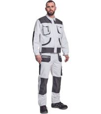 Pánské pracovní kalhoty CARL BE-01-003 Fridrich & Fridrich bílá/šedá