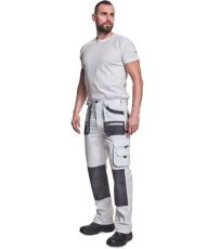 Pánské pracovní kalhoty CARL BE-01-003 Fridrich & Fridrich bílá/šedá