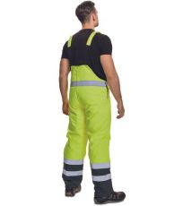 Pánské HI-VIS zimní kalhoty s laclem PADSTOW Cerva žlutá