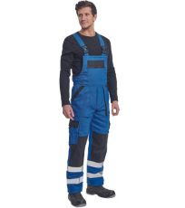 Pánské zimní pracovní kalhoty s laclem MAX WINTER RFLX Cerva modrá/černá