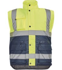 Pánská pracovní zateplená HI-VIS vesta HELLIN Cerva žlutá/navy