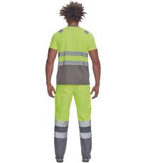 Pánské HI-VIS tričko MONZON Cerva žlutá/šedá