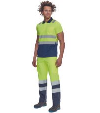 Pánská HI-VIS polokošile CADIZ Cerva žlutá/navy