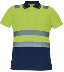 Pánská HI-VIS polokošile CADIZ Cerva žlutá/navy