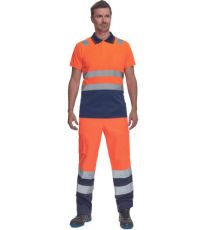 Pánská HI-VIS polokošile CADIZ Cerva oranžová/navy